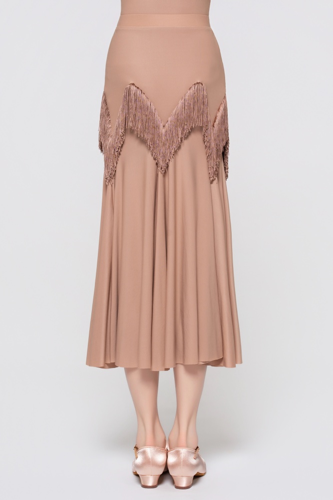 Girls' Barely-There Ultra-Lightweight Fringed Modern Skirt (Nude)