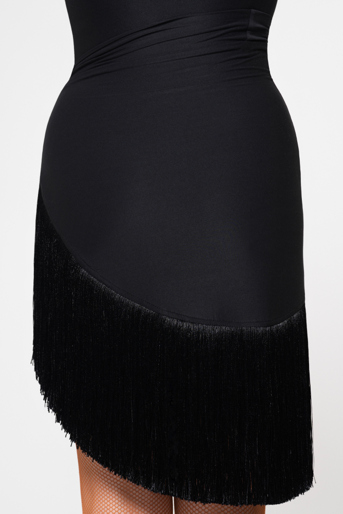 Women's Barely-There Ultra-Lightweight Satin-Finish Fringed Tie-Waist Skirt (Nude)