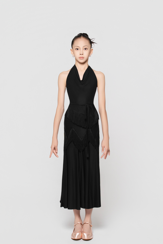 Girls' Barely-There Ultra-Lightweight Fringed Modern Skirt (Nude)