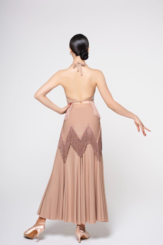Women's Barely-There Ultra-Lightweight Fringed Modern Skirt (Nude)