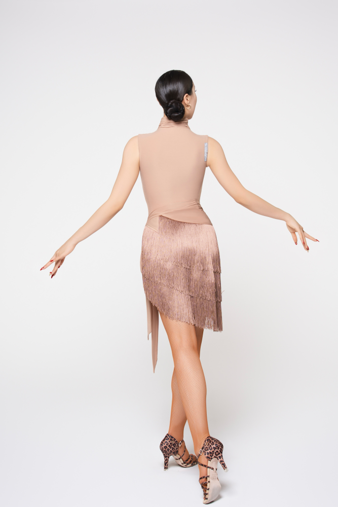 Women's Barely-There Ultra-Lightweight Three-Layer Fringed Tie-Waist Skirt (Nude)