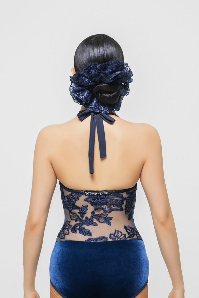 Women's Rose Embroidery Hair Scrunchie（Chick Yellow）