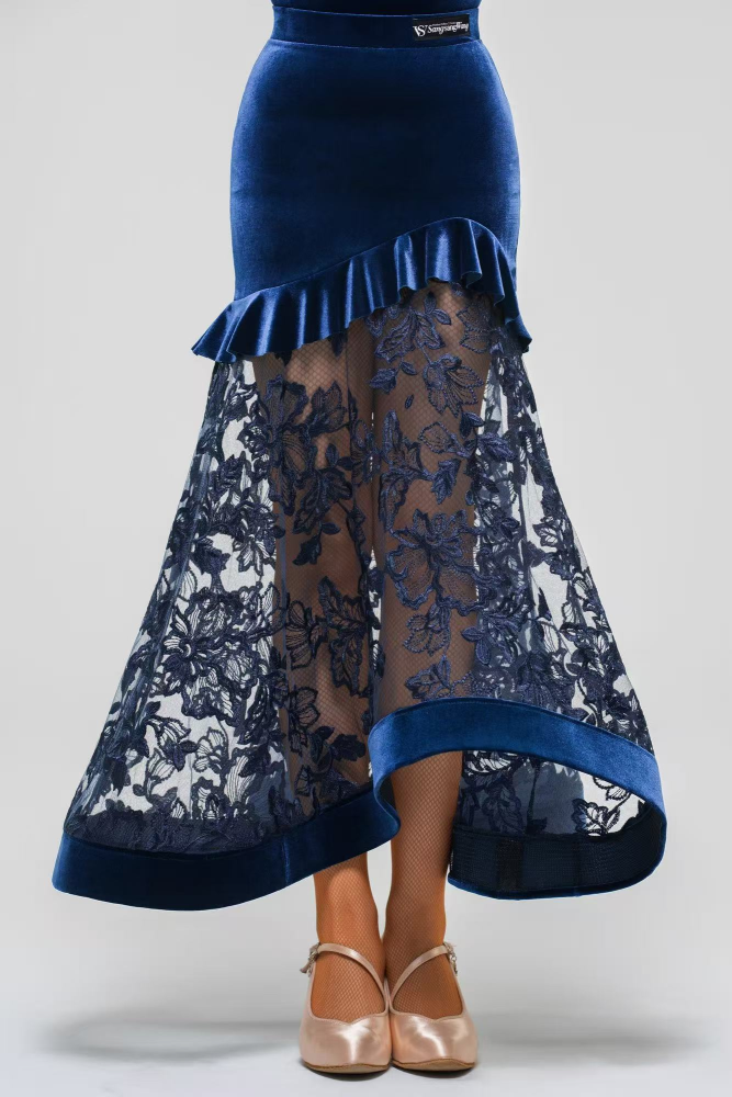 Women's Rose Embroidery Ballroom Dress (with Sleeve Accessories / Chick Yellow)