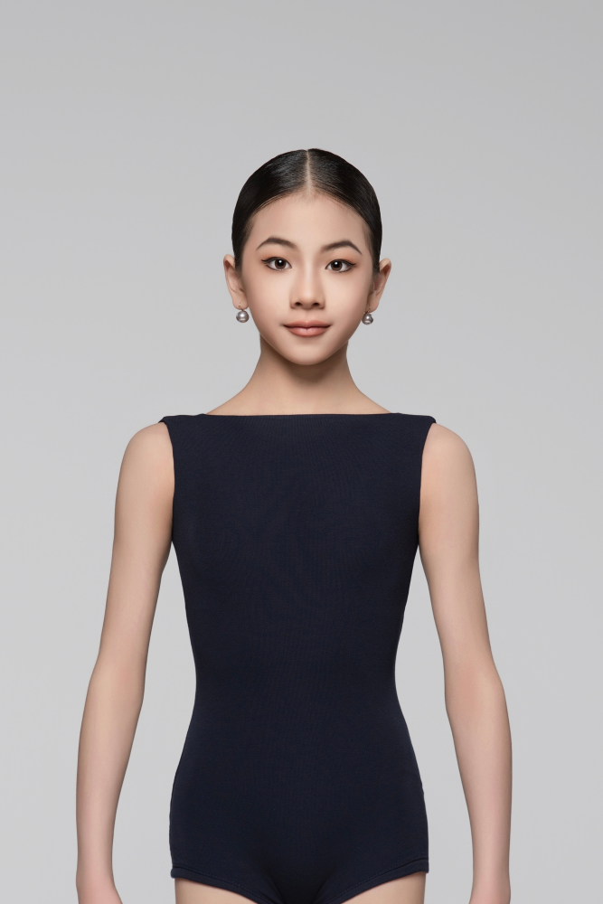 Girls' Fine Ribbed Off-the-Shoulder Sleeveless Bodysuit (Nude)