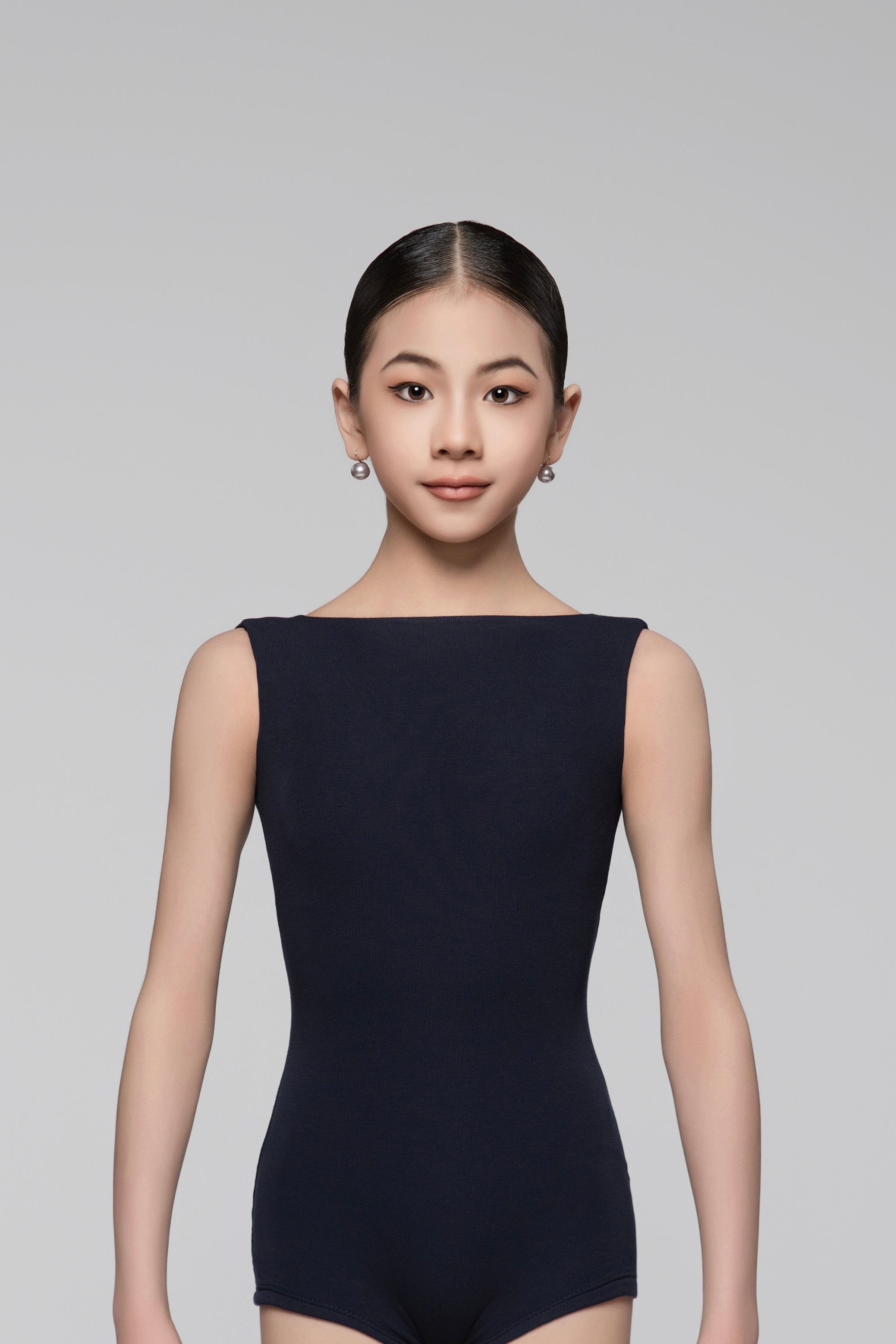Girls' Fine Ribbed Off-the-Shoulder Sleeveless Bodysuit (Nude)