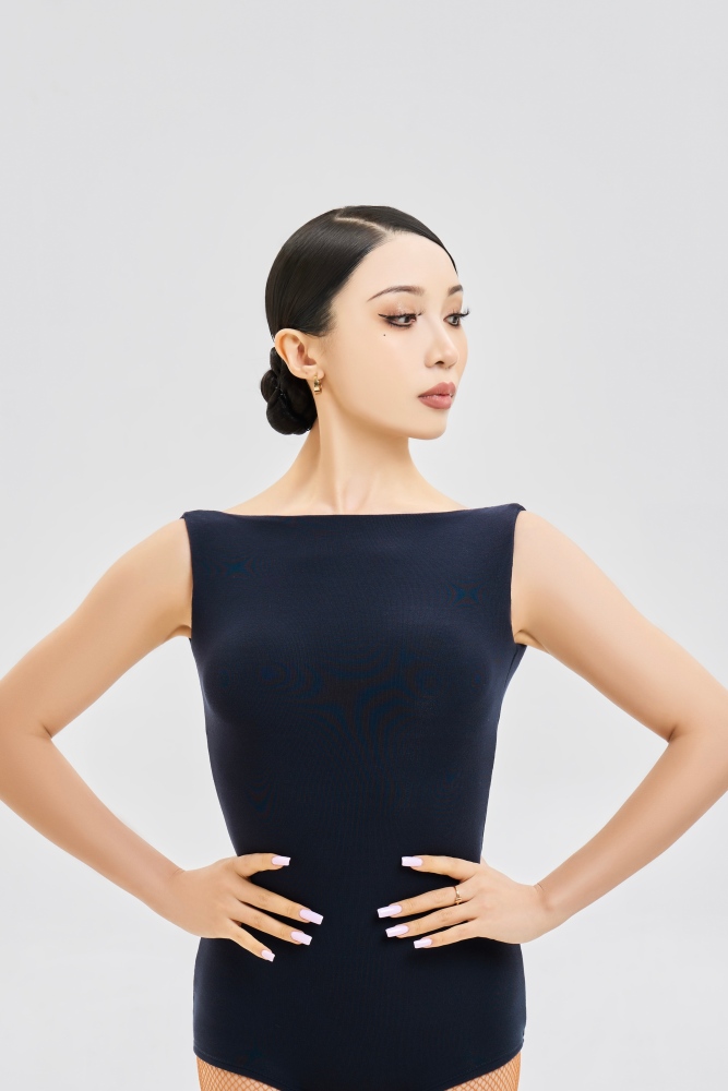 Women's Fine Ribbed Off-the-Shoulder Sleeveless Bodysuit (Nude)