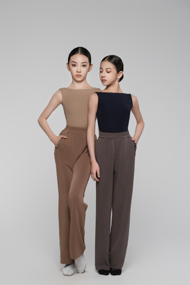 Girls' Fine Ribbed Off-the-Shoulder Sleeveless Bodysuit (Nude)