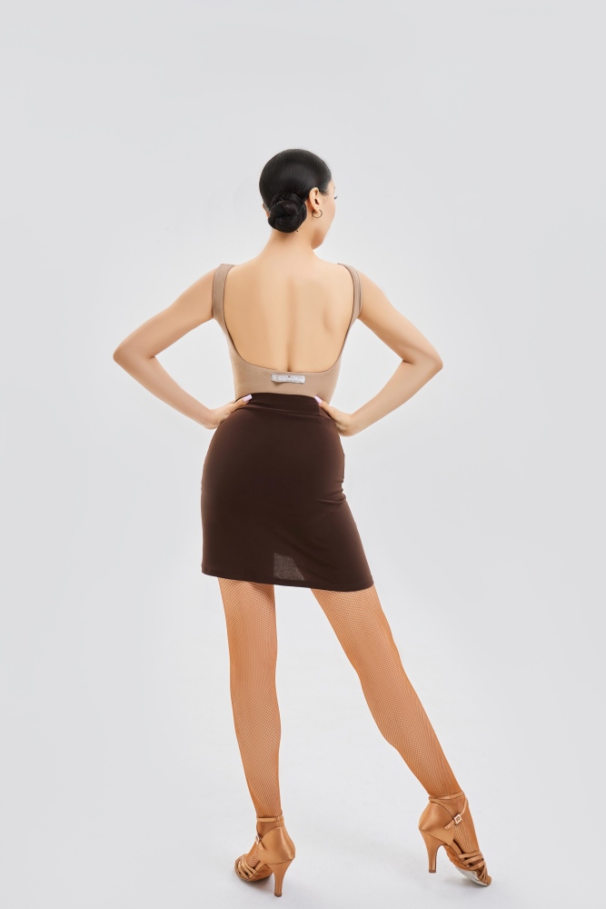 Women's Fine Ribbed Off-the-Shoulder Sleeveless Bodysuit (Nude)