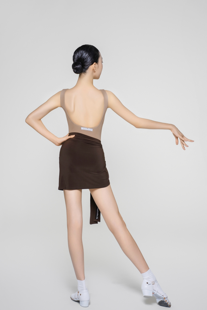 Girls' Fine Ribbed Off-the-Shoulder Sleeveless Bodysuit (Nude)