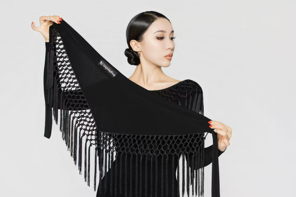 Women's Handmade Tassel Long-sleeve Dress (with chest pad/Lipstick Pink)