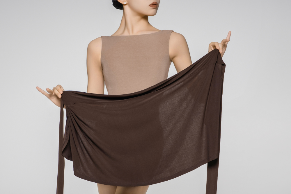 Girls' Fine Ribbed Off-the-Shoulder Sleeveless Bodysuit (Nude)