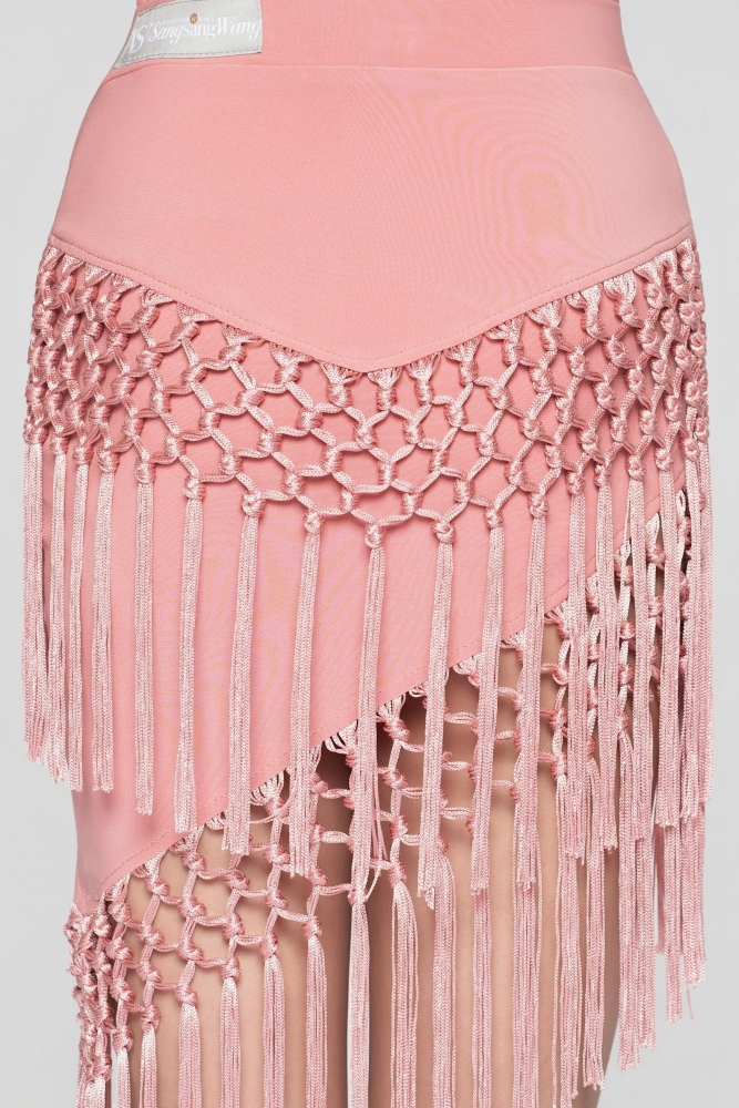 Girls' Handmade Tassel Cover Belt (Lipstick Pink)