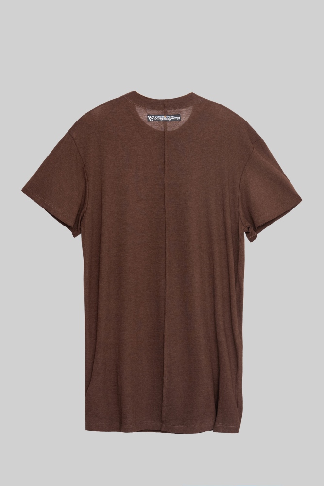 Boys' Frayed Crew Neck Short-Sleeve Top (Black)