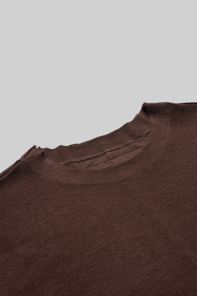 Boys' Frayed Crew Neck Short-Sleeve Top (Black)
