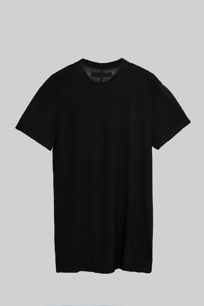 Boys' Frayed Crew Neck Short-Sleeve Top (Black)