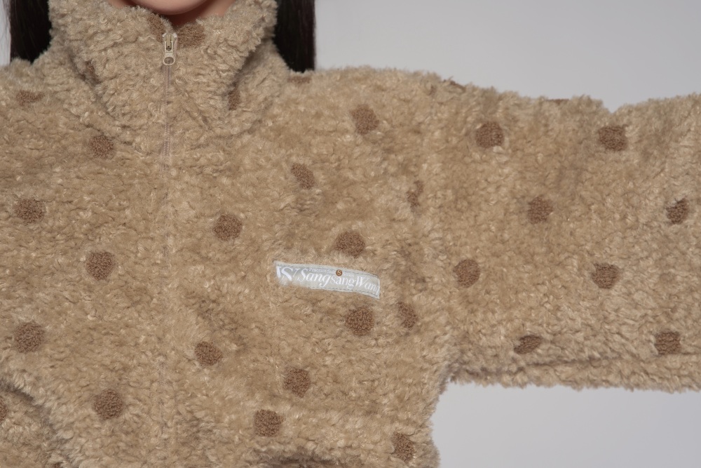 Girls' Custom Embroidered Fleece Onesie (Pink Small Flowers)#251103