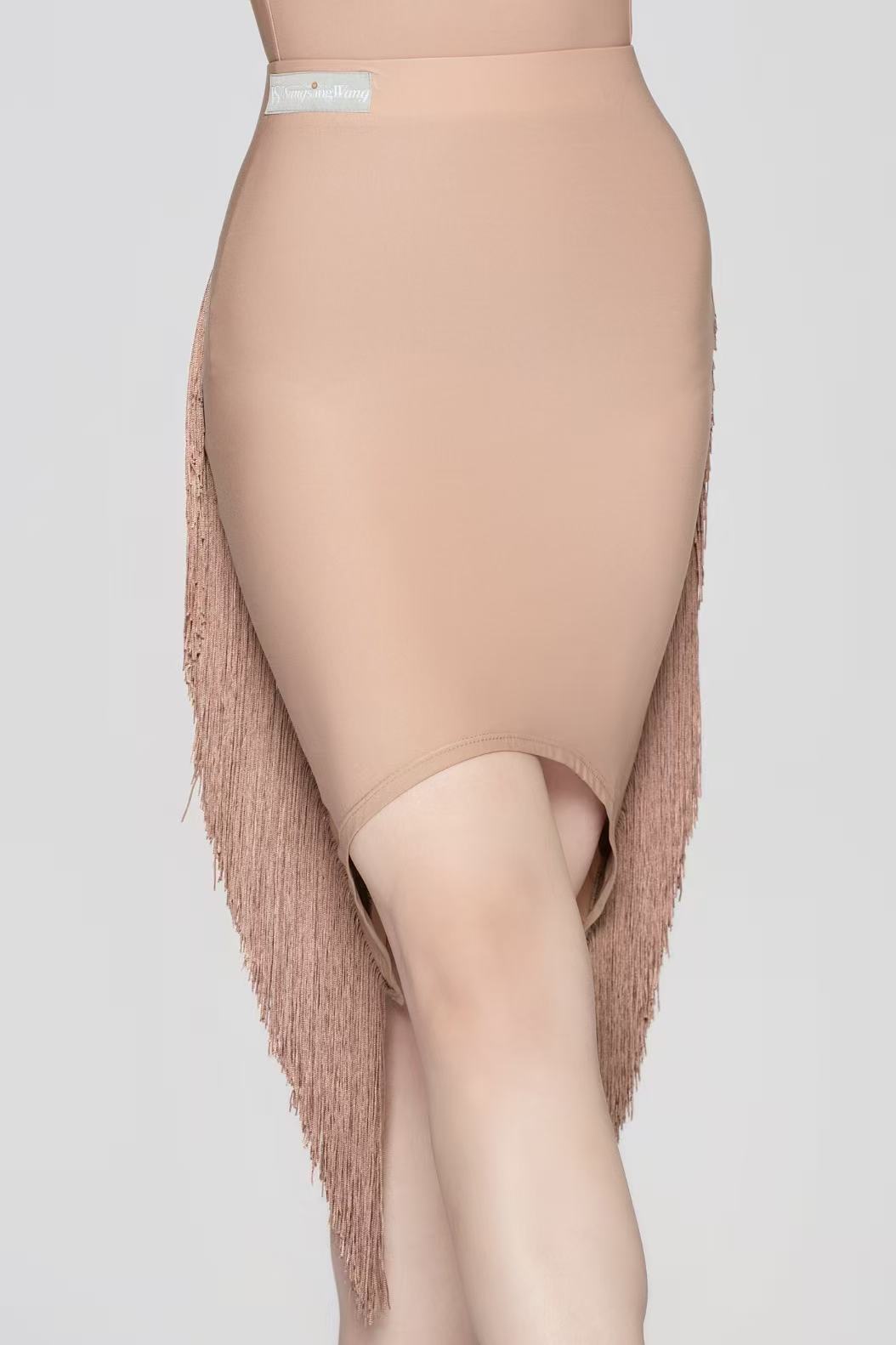 Women’s Barely There Ultra-Lightweight Flowing Fringe Skirt（Nude）#251111