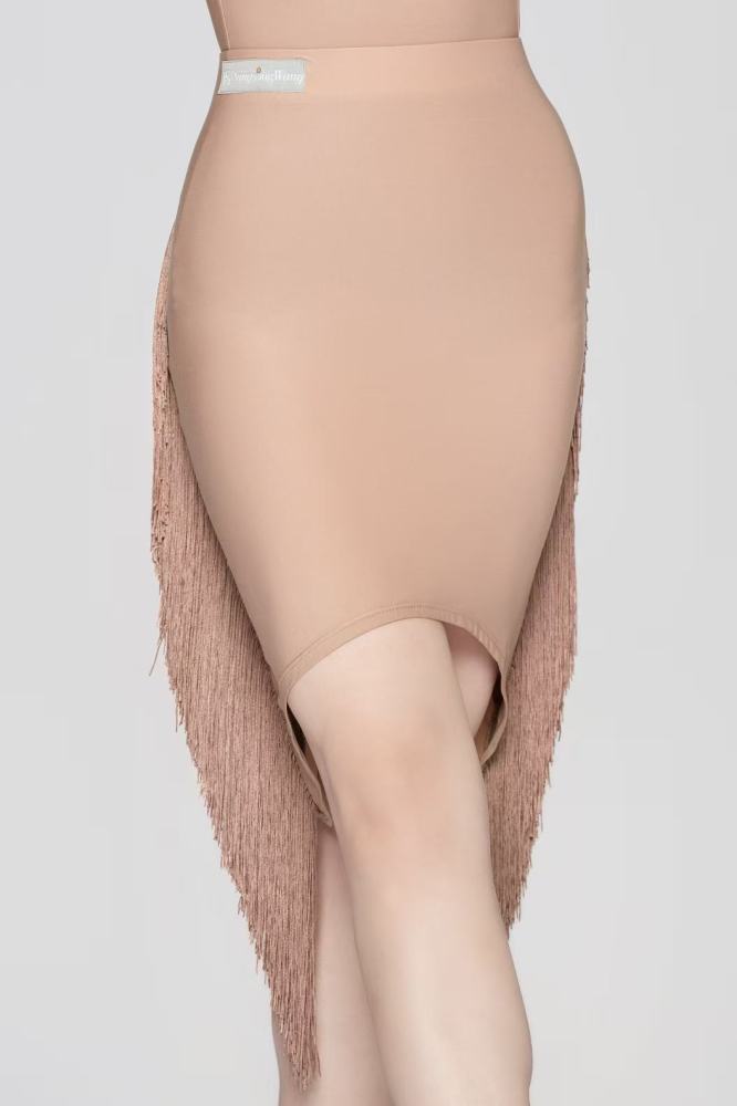 Women’s Barely There Ultra-Lightweight Flowing Fringe Skirt（Nude）#251111