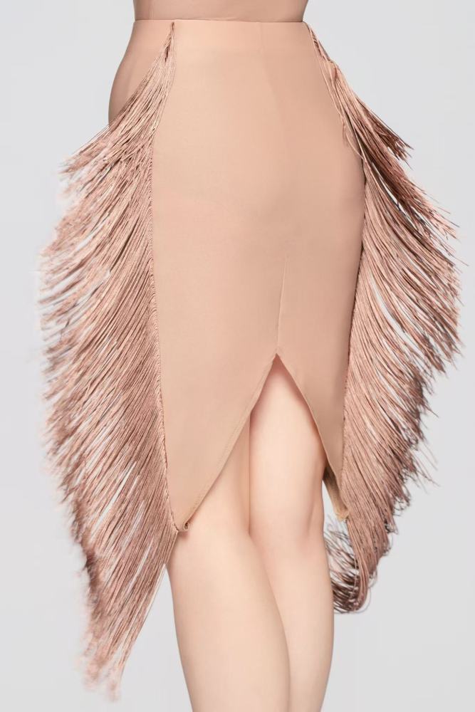 Women’s Barely There Ultra-Lightweight Flowing Fringe Skirt（Nude）#251111