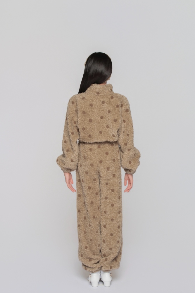 Girls' Custom Embroidered Fleece Onesie (Pink Small Flowers)#251103