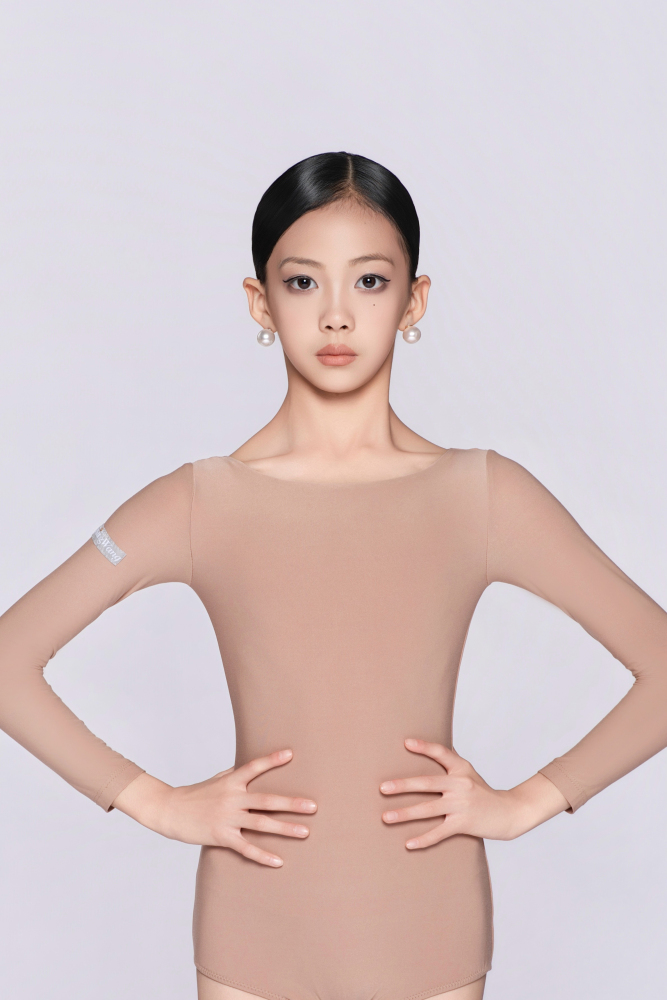 Girls’ Barely There Ultra-Lightweight Backless Tie-Up Bodysuit（Nude）#251121