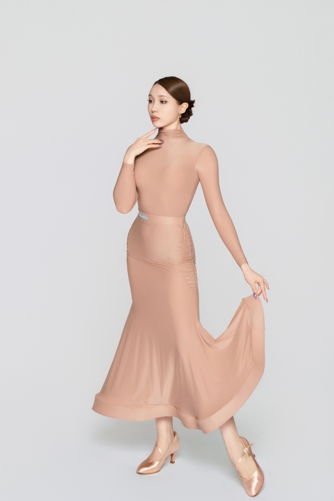 Women’s Barely There Ultra-Lightweight Cutout Hourglass Modern Skirt（Nude）#251115