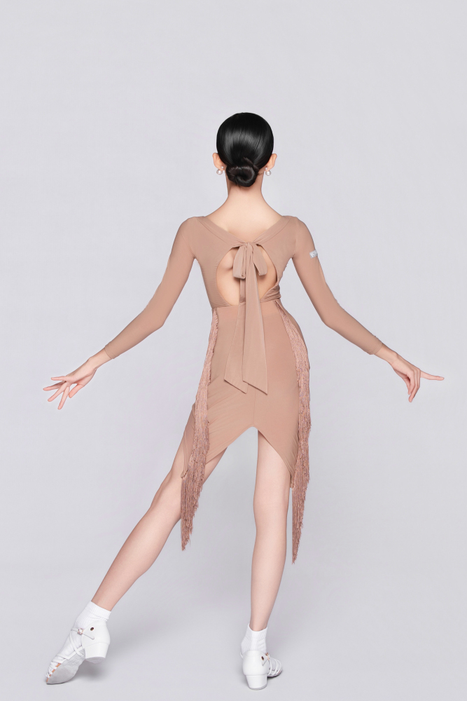 Girls’ Barely There Ultra-Lightweight Backless Tie-Up Bodysuit（Nude）#251121