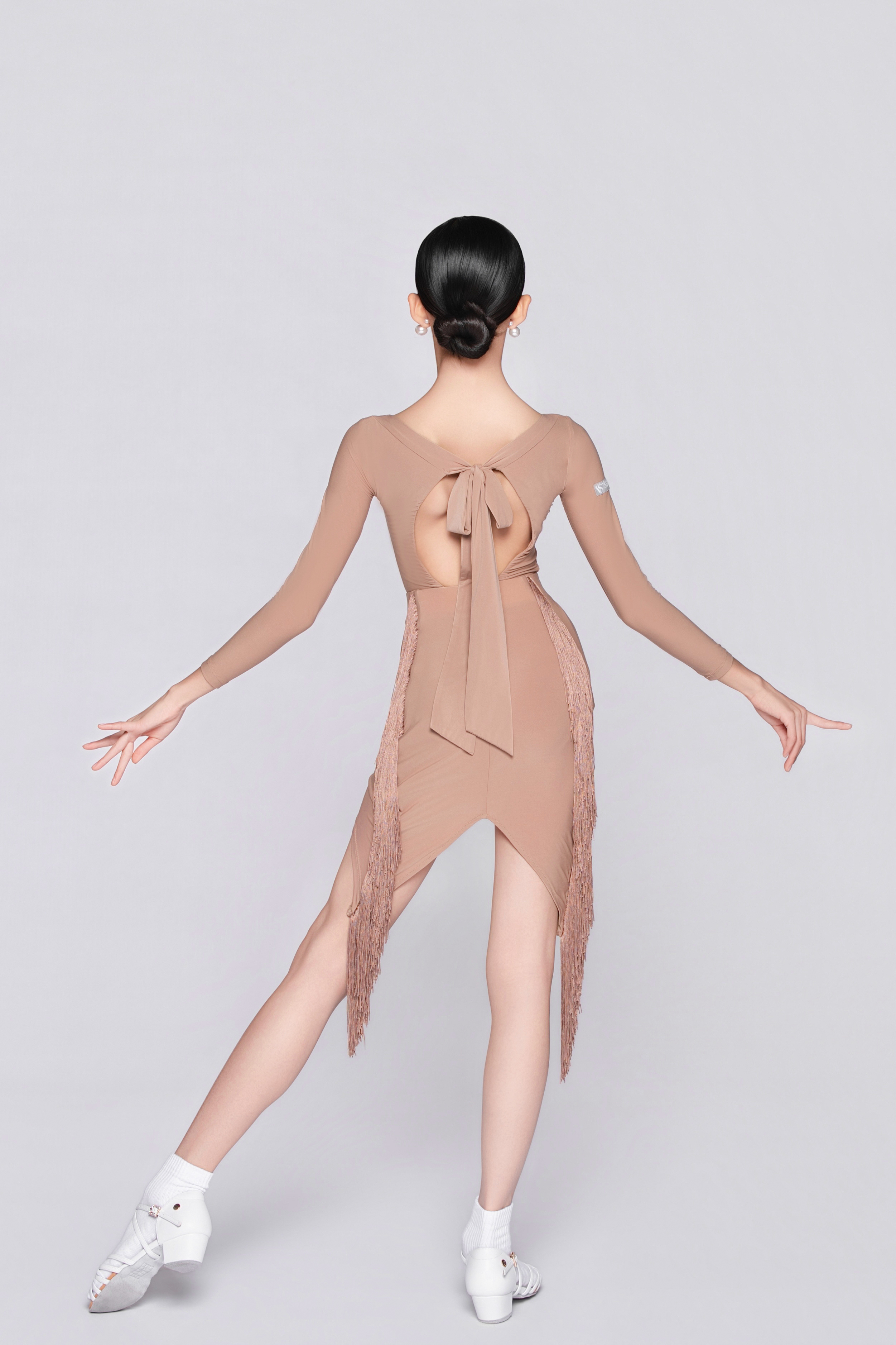 Girls’ Barely There Ultra-Lightweight Flowing Fringe Skirt（Nude）#251123