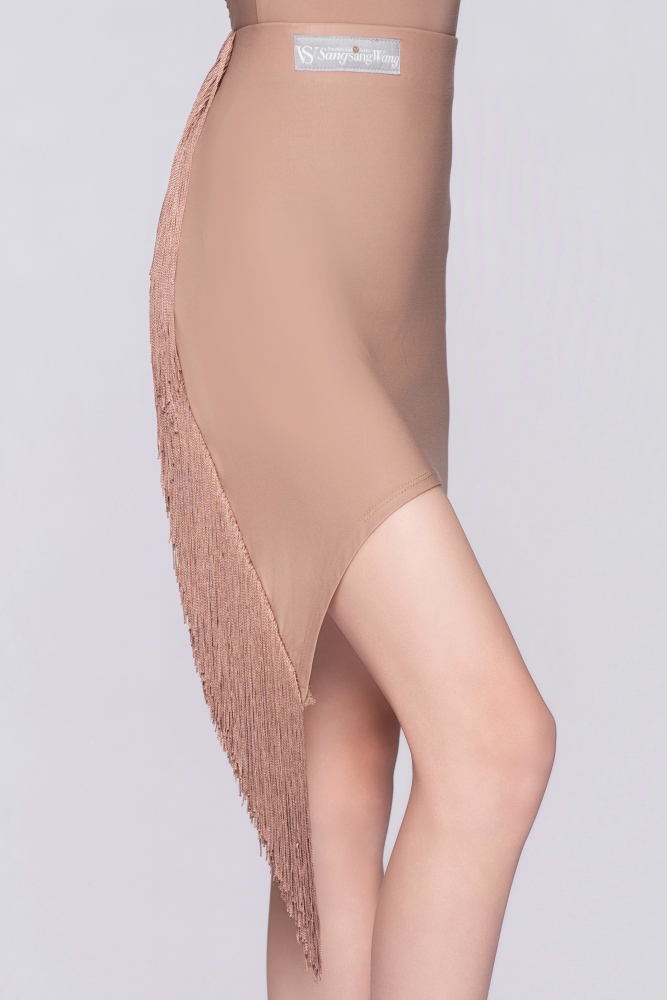 Girls’ Barely There Ultra-Lightweight Flowing Fringe Skirt（Nude）#251123