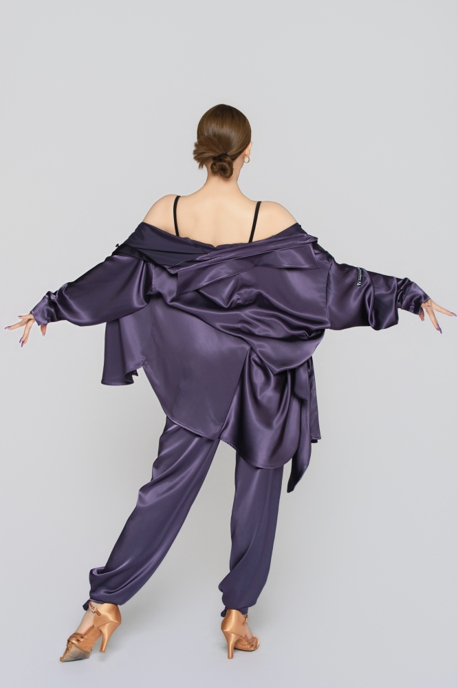 Women's Silk Reversible Pants (Quiet Purple)#251213