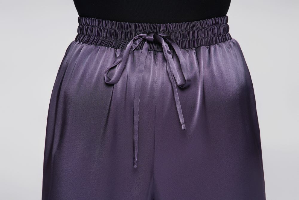 Women's Silk Reversible Pants (Quiet Purple)#251213