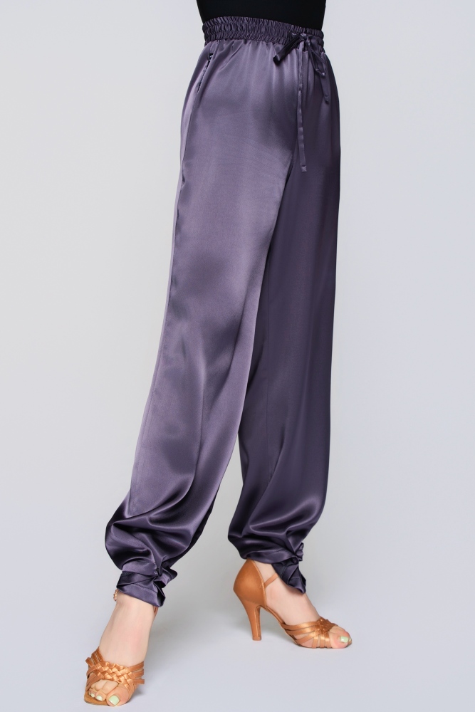 Women's Silk Reversible Pants (Quiet Purple)#251213