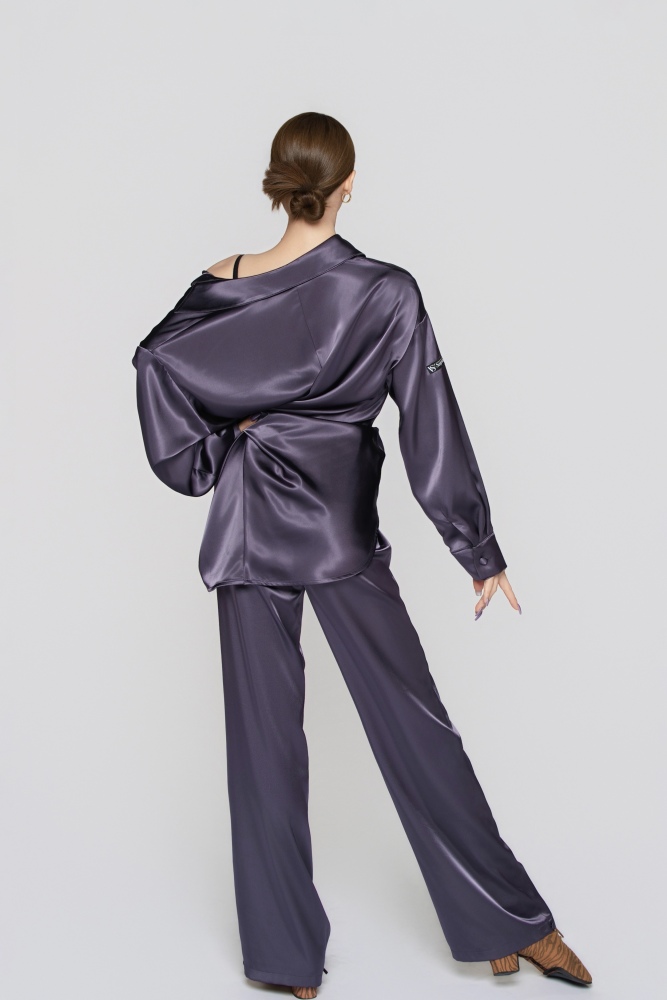 Women's Silk Reversible Pants (Quiet Purple)#251213