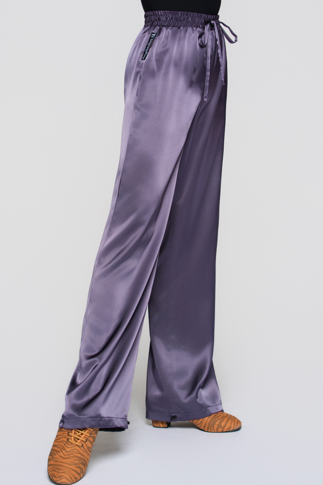 Women's Silk Reversible Pants (Quiet Purple)#251213