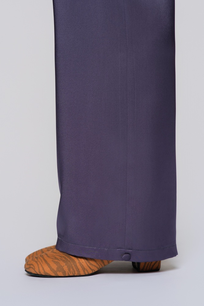 Women's Silk Reversible Pants (Quiet Purple)#251213