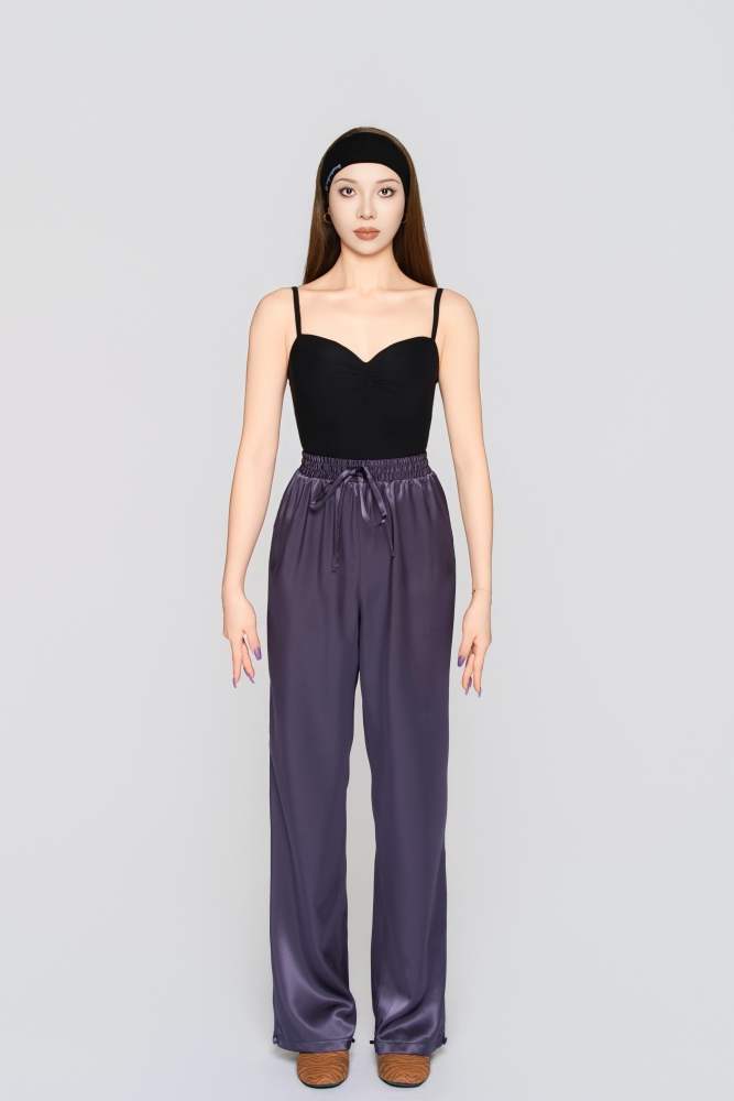 Women's Silk Reversible Pants (Quiet Purple)#251213