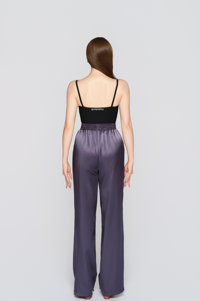 Women's Silk Reversible Pants (Quiet Purple)#251213