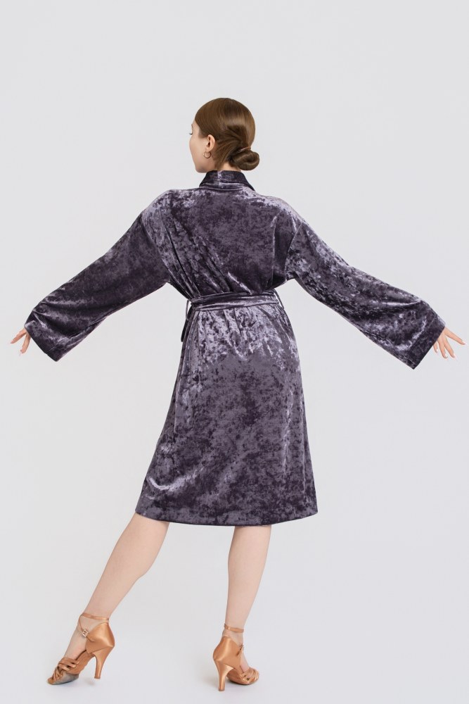 Women's Diamond Velvet Competition Robe (Purple)#251216