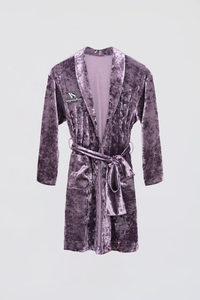 Boy's Diamond Velvet Competition Robe (Purple)#251221