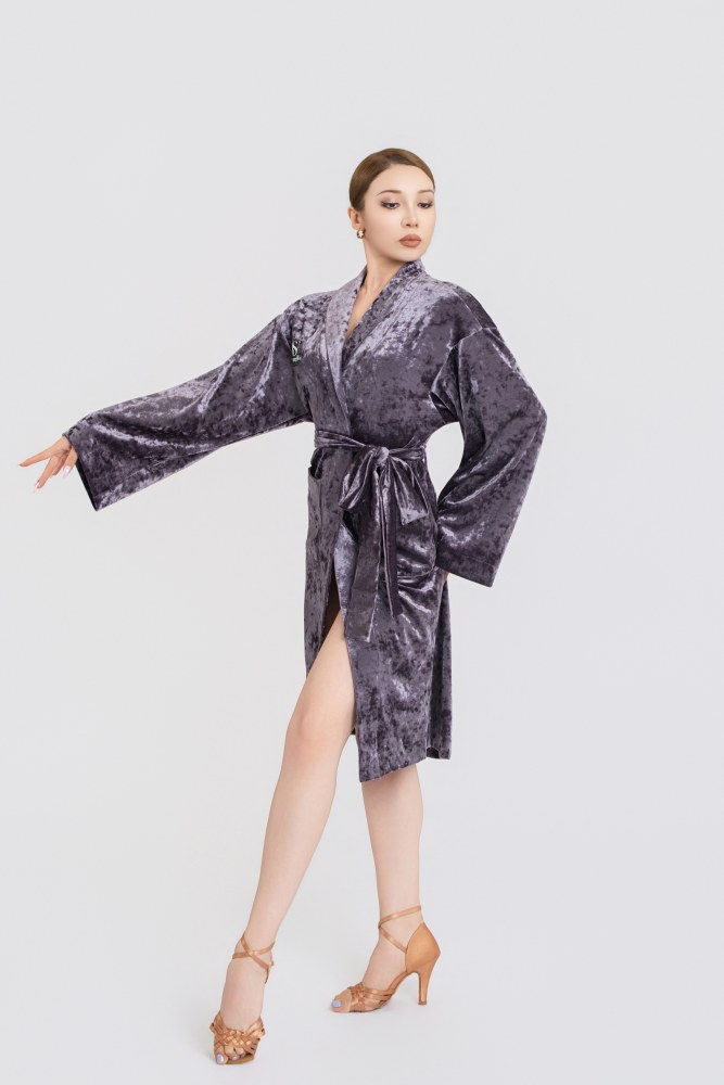 Women's Diamond Velvet Competition Robe (Purple)#251216