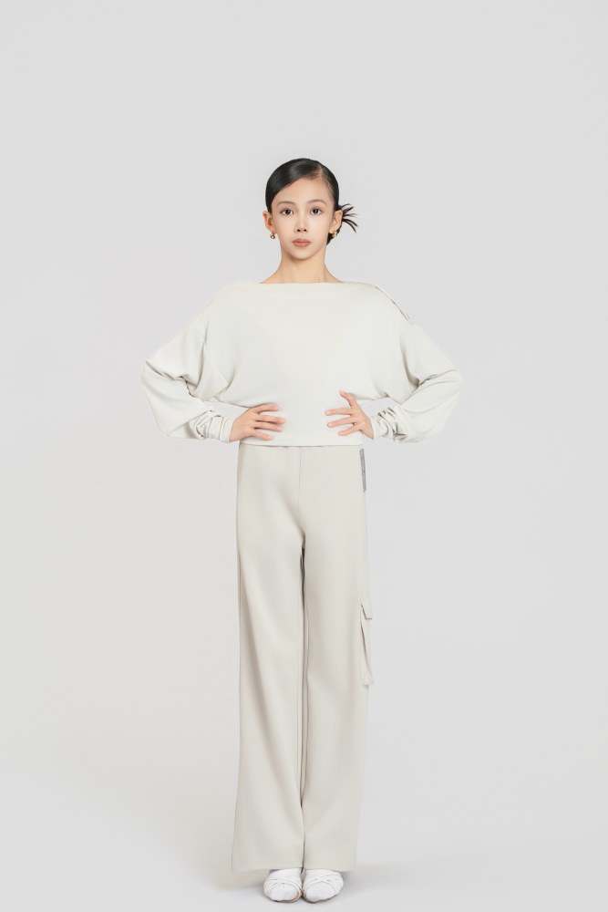 Single-pocket Cargo Pants (Gray-beige)#260106