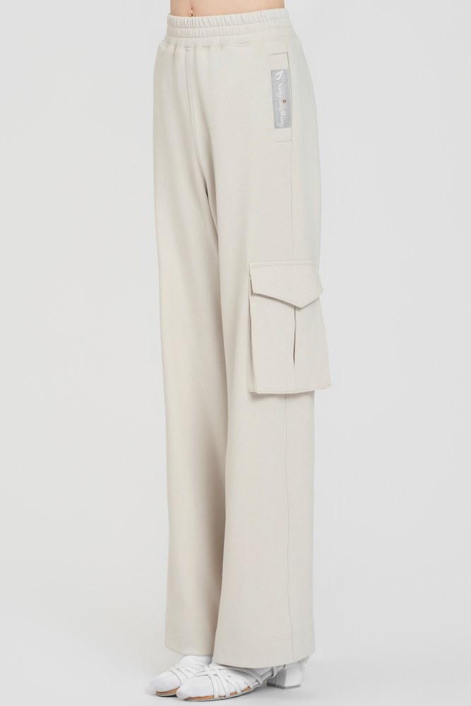 Single-pocket Cargo Pants (Gray-beige)#260106