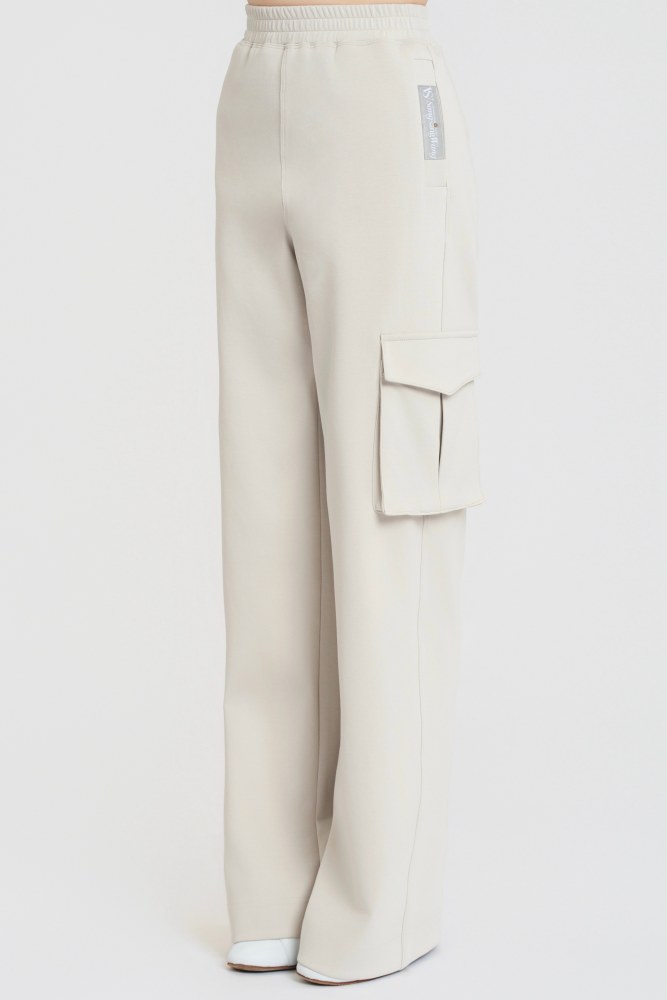 Single-pocket Cargo Pants (Gray-beige)#260102