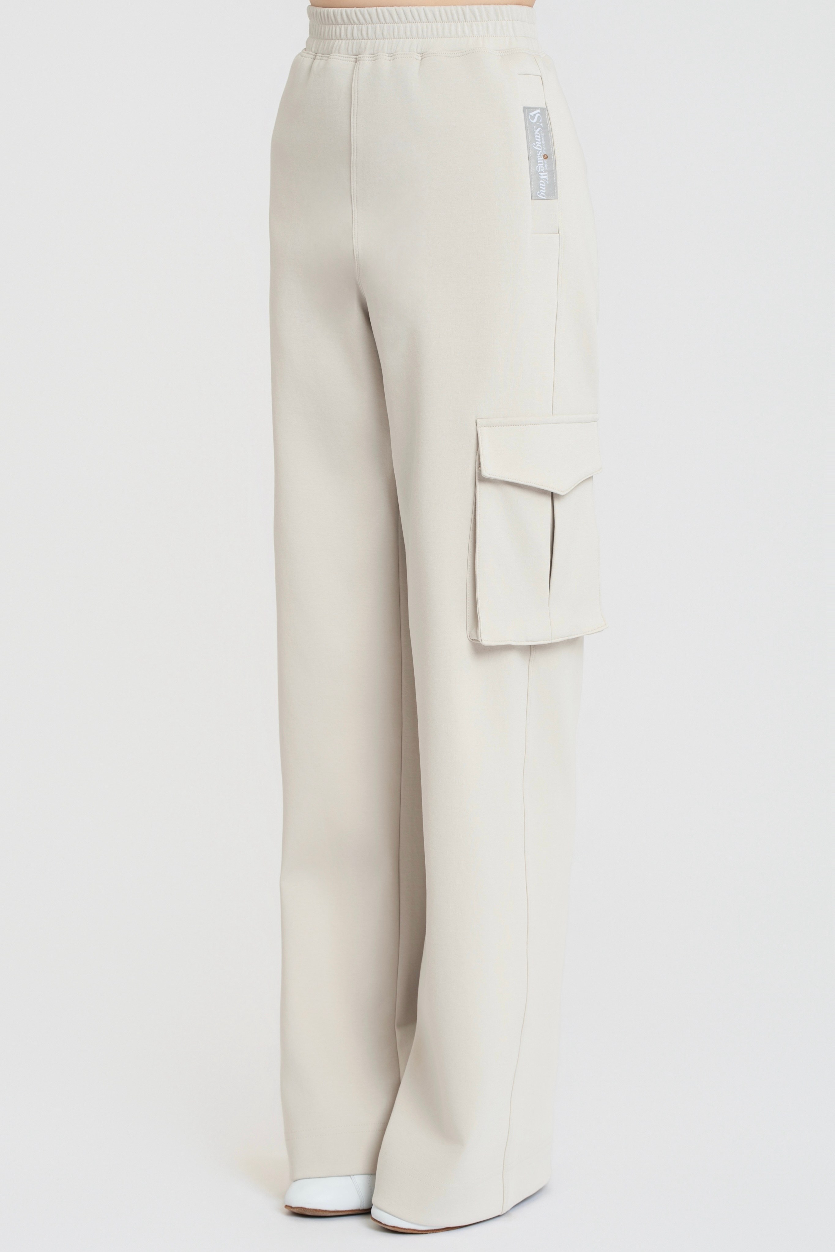 Single-pocket Cargo Pants (Gray-beige)#260102