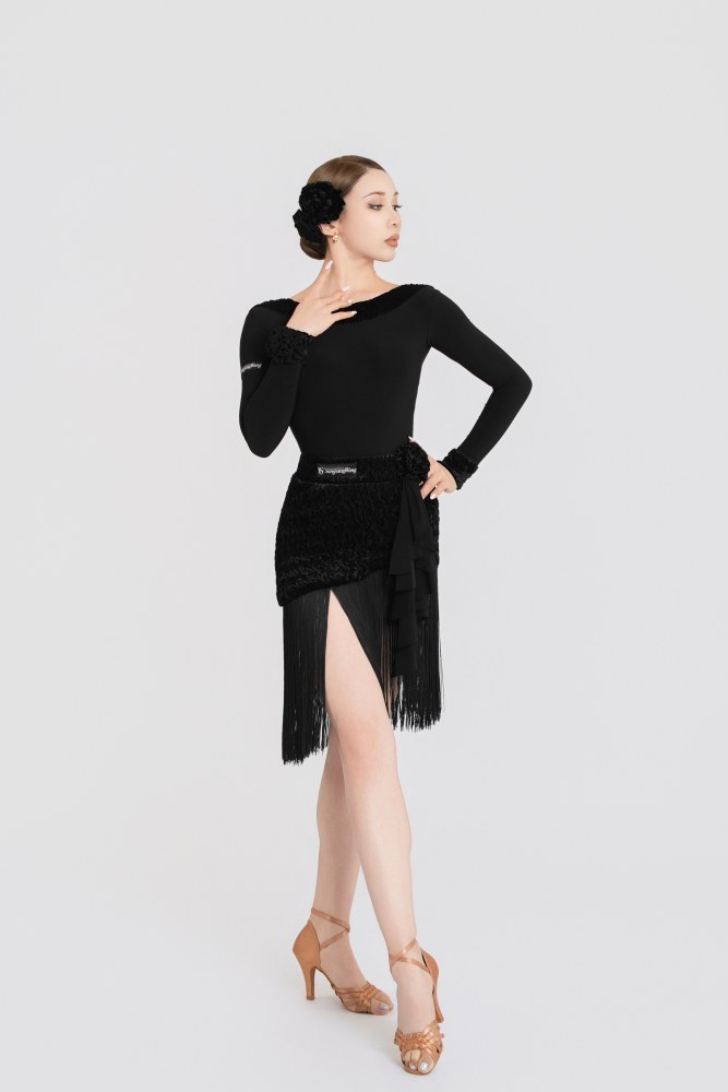 Bubble-Fleece Long Sleeve Backless Bodysuit（Off-White）#260109