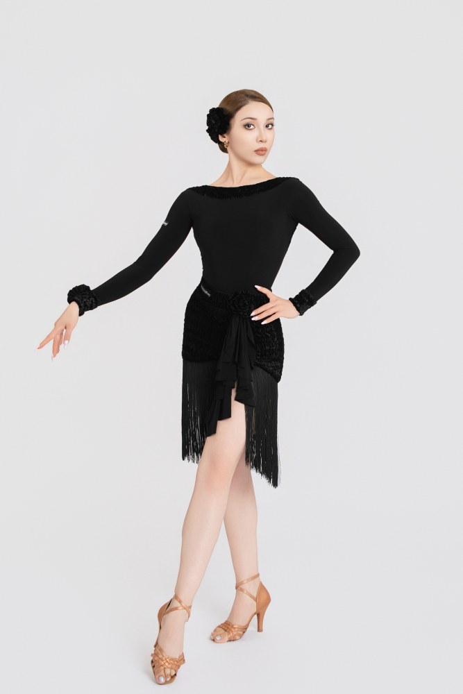 Bubble-Fleece Long Sleeve Backless Bodysuit（Off-White）#260109