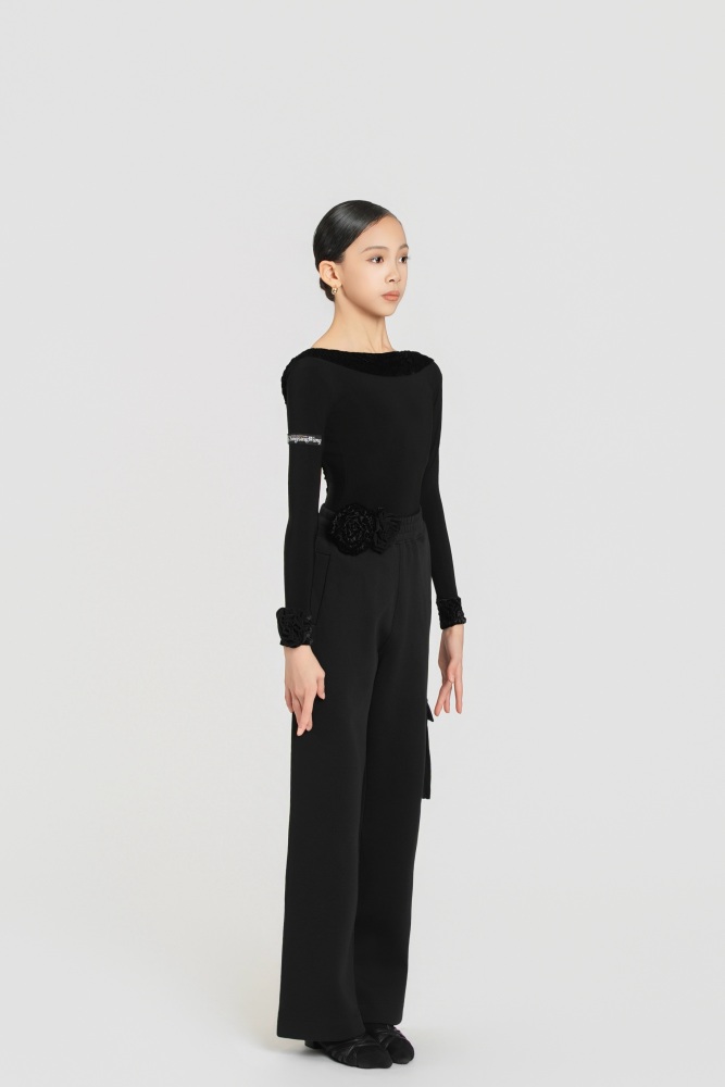 Bubble-Fleece Long Sleeve Backless Bodysuit（Off-White）#260113