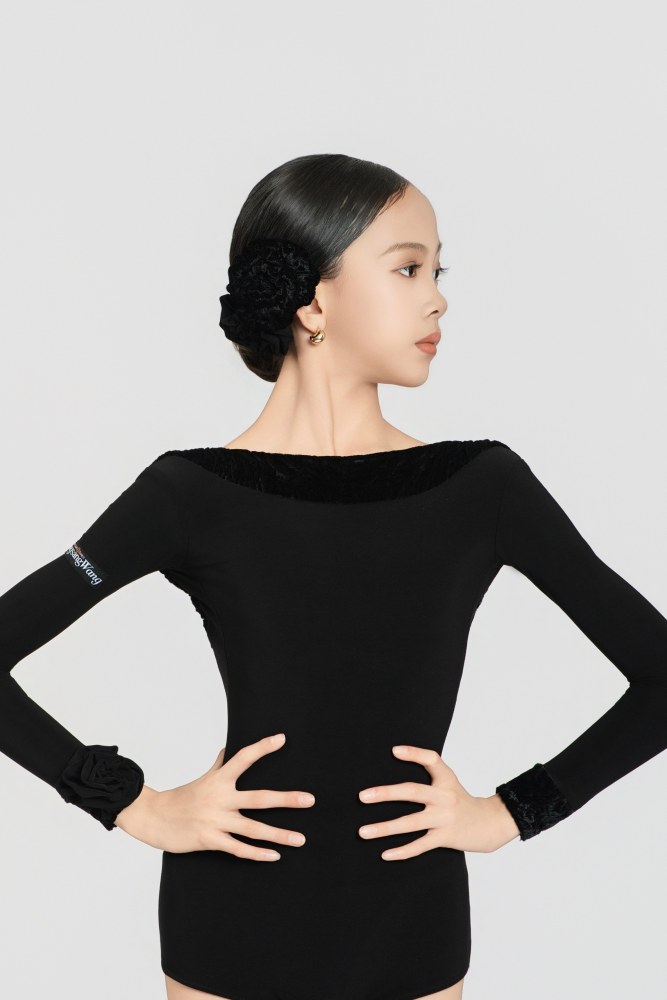 Bubble-Fleece Long Sleeve Backless Bodysuit（Off-White）#260113