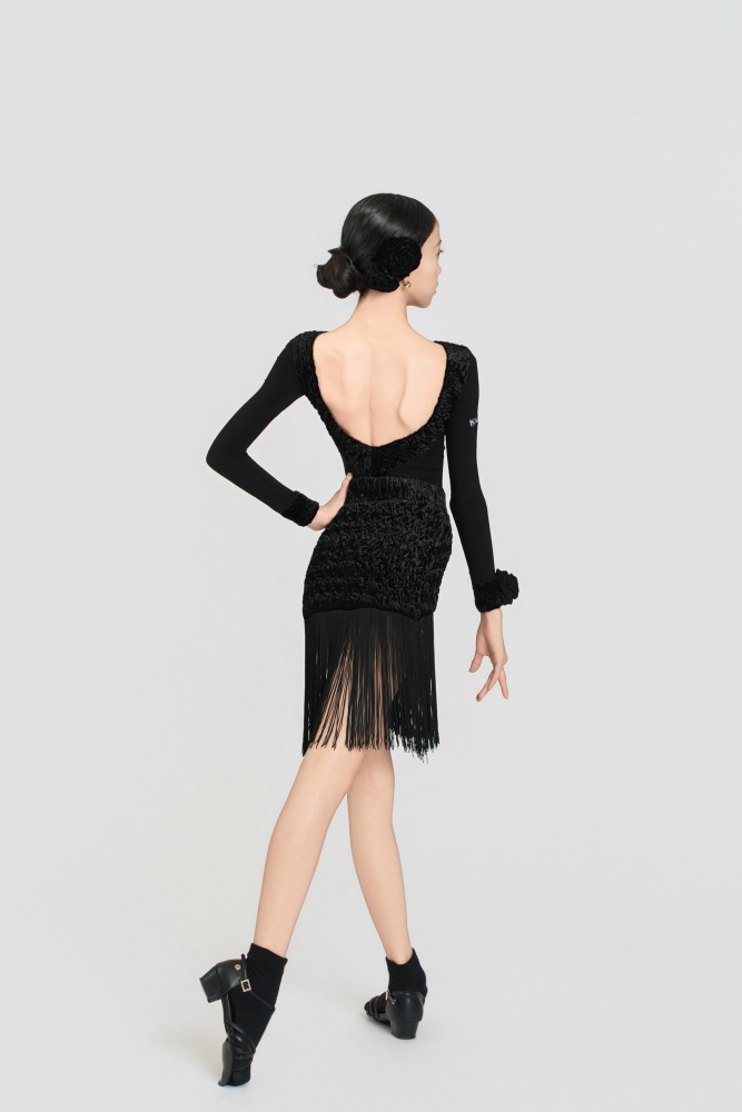 Bubble-Fleece Long Sleeve Backless Bodysuit（Off-White）#260113