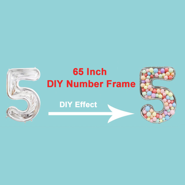 Foil Balloon Number Frame "5", 65 Inch